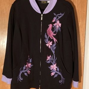 Bob Mackie front zip Sweater. 1X